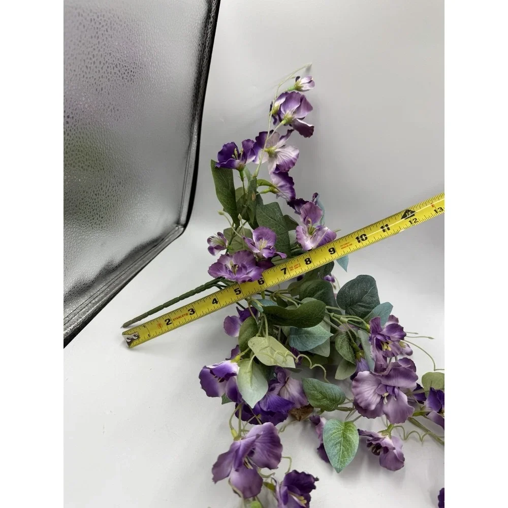 4 Pcs Artificial Hanging Hibiscus Purple Flowers Floral Arrangement